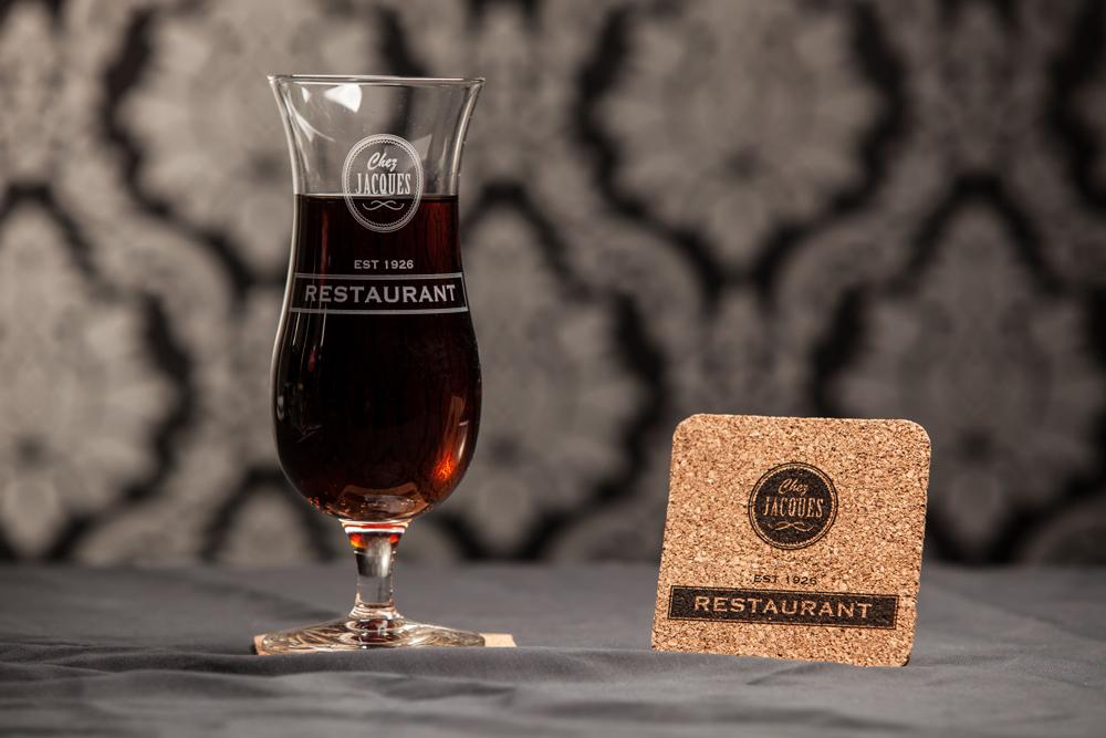 Personalized glass and coaster