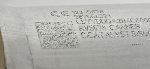 Dot peen marking of datamatrix, text and logo