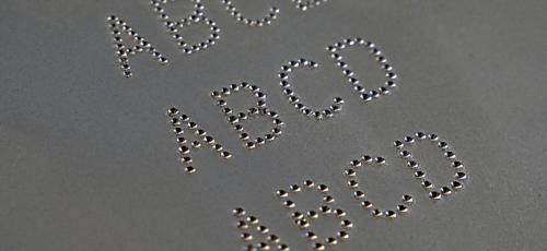 Letters engraved with a electromagnetic dot peen marking machine