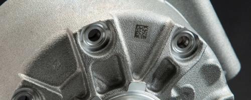 A metal part with datamatrix marking