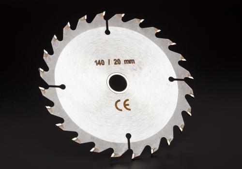 Laser marked circular saw blade with CE marking for identification