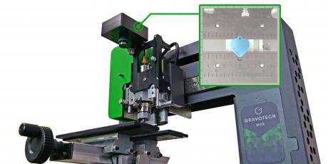 The G-Eye on the M20, a camera that can visualise the engraving on the product.